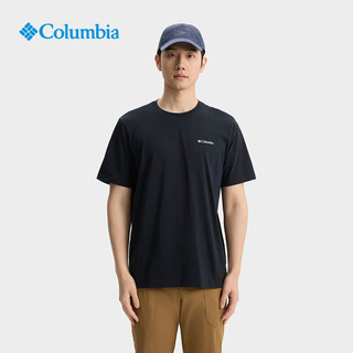 Columbia25春夏新款Columbia哥伦比亚户外男子简约圆领运动短袖T恤AE9108 011 S