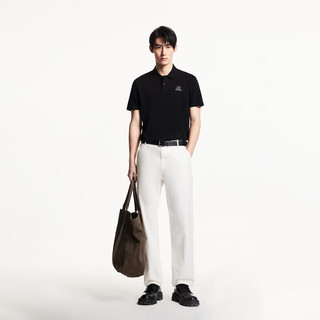 杰克·琼斯（JACK&JONES）男装25年凉感POLO衫男士翻领短袖T恤夏季高端商务休闲半袖BSQ联名 S03黑色 XL
