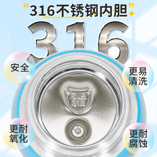 Paddington帕丁顿熊儿童保温杯大容量316吸管三盖礼盒装男女孩生日礼物小学生喝水杯