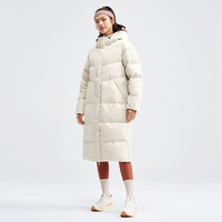 XTEP特步中长羽绒服女24年冬季鸭绒加绒保暖976428640135 棉花白/进阶棕 2XL