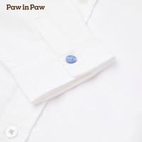 PawinPaw卡通小熊童装2025年春夏男童长袖翻领衬衫简约风百搭 Ivory象牙色/39 140 cm