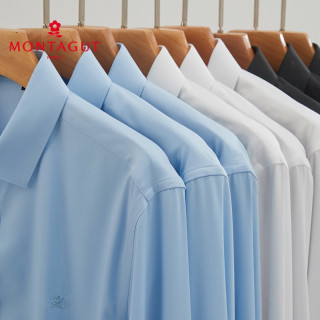 梦特娇 竹纤维抗菌除臭纯色衬衫 B01 天空蓝 40