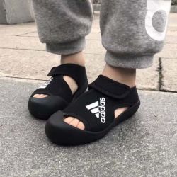 adidas 阿迪达斯 双十一清仓婴童太空革棉布防滑耐磨轻便童凉鞋黑色d97902