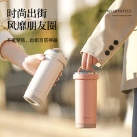 孔雀（Peacock）保温杯 女士咖啡杯不锈钢高颜值便携水杯子 蓝  400ml