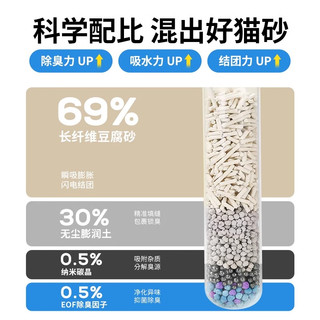 徕本宠物猫砂混合豆腐猫砂除臭吸水快速结团可冲厕所低粉尘