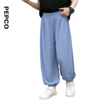 小猪班纳（pepco）儿童冰丝防蚊裤夏季宽松长裤中大童韩版束口裤子男女童灯笼裤 深灰色 130