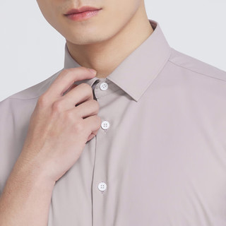 雅戈尔（YOUNGOR）短袖衬衫男素色局部装衬衬衫混纺面料挺括易打理商场同款