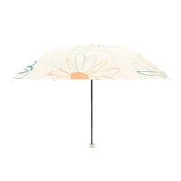 天堂伞 Paradise新品黑胶防晒防紫外雨伞太阳伞轻小便携折叠晴雨伞两用女男遮阳伞 山樱粉（五折迷你款）拒水易干