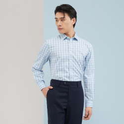 YOUNGOR 雅戈尔 格纹棉质长袖衬衫