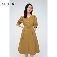 诗凡黎（'SEIFINI）商场同款v领气质连衣裙女夏新款收腰通勤裙子3D4191271