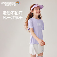Skechers斯凯奇儿童运动裤新款夏季短袖舒适速干男女童短裤P225K005