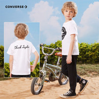 匡威（Converse）儿童短袖t恤夏季纯棉打底衫小女孩半袖套头上衣男童T恤半袖 正黑色-中性 155 /72 【身高152-158cm】
