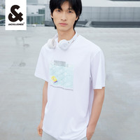 杰克琼斯男装短袖t恤男款打底衫夏季冰氧面料含棉质感短袖男上衣 170/92A/S C13沙灰色