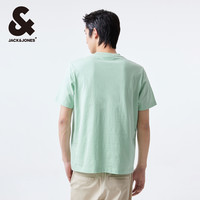 杰克琼斯短袖t恤男装夏季常规休闲日常衣身字母印花圆领短袖 195/112A/XXXL E39 炭灰
