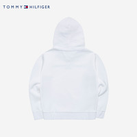 TOMMY HILFIGER汤米童装卫衣春秋季女童时尚连帽卫衣中大童上衣外套 白色 150 /58【身高140-152cm】