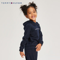 TOMMY HILFIGER汤米童装卫衣春秋季女童时尚连帽卫衣中大童上衣外套 暗夜蓝 130 /64【身高116-122cm】