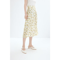 诗凡黎（'SEIFINI）碎花半身裙女高腰显瘦裙3E4341231 浅绿色 XL 170/72A