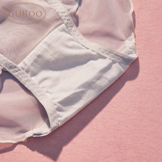 果壳（Gukoo）内裤女性感网纱甜美少女花边蝴蝶结女士内裤组合