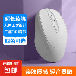 罗技平替无线蓝牙鼠标 办公鼠标 轻音鼠标 便携鼠标 人体工程学 电脑鼠标 笔记本鼠标 无暇白-2.4G电池款
