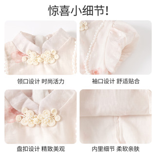 班喜迪女童连衣裙夏装宝宝洋气公主裙小童旗袍裙夏季儿童裙子