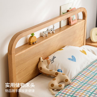LINSY KIDS林氏儿童床实木脚小户型男女孩单人床 KN4A-A儿童床 1.05*2m 1050mm*2000mm 【原木色】KN4A-A儿童床