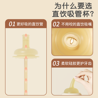 爱因美 aiyinmer 大宝宝奶瓶PPSU防胀气直饮杯6个月1-2-3岁以上喝奶防摔水杯吸管杯