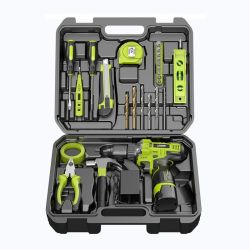德国芝浦手电钻工具箱全套家用工具套装组合五金维修电动螺丝刀