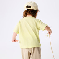 巴拉巴拉(BALABALA)婴儿t恤宝宝打底衫女童上衣男短袖夏季全棉可爱 柠檬黄30305 80