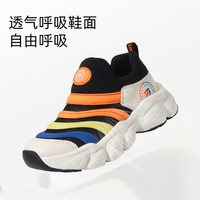 泰兰尼斯春夏超纤单网鞋面时尚百搭防踢透气毛毛虫运动鞋 白黑 36 内长23cm