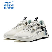 鸿星尔克（ERKE）休闲鞋女跑步鞋综训鞋舒适休闲鞋轻便防滑时尚潮流耐磨运动鞋女 微晶白/正黑 39