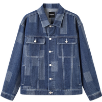 gxgjeansgxg.jeans男装夹克2024年冬季新款简约宽松撞色翻领牛仔外套