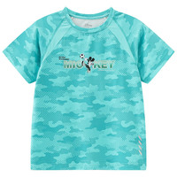 迪士尼（Disney）童装儿童男童速干短袖t恤夏季2024宝宝帅气卡通半袖上衣 绿网点迷彩 150