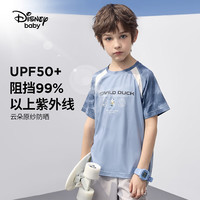 迪士尼（Disney）童装儿童男童速干短袖t恤夏季2024宝宝帅气卡通半袖上衣 暗灰丛林 140