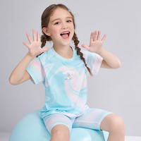 迪士尼（Disney）童装儿童男童速干短袖t恤夏季2024宝宝帅气卡通半袖上衣 粉蓝流光 120