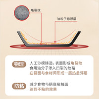 王源吉双耳老式手工铸铁煎锅平底铸铁锅牛排煎锅无涂层不易粘锅 无涂层古法煎锅36cm+玻璃盖（开锅款）