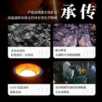 王源吉双耳老式手工铸铁煎锅平底铸铁锅牛排煎锅无涂层不易粘锅 百年老字号