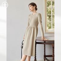 DUIBAI 春秋装收腰显瘦a字打底中长裙女式连衣裙