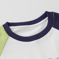 迪士尼（Disney）儿童男女童插肩袖短袖t恤男童短袖t恤2025夏季时尚半袖上衣 绿蓝 140 cm