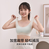 猫人少女内衣文胸初高中二三阶段青春期发育无痕运动防震女生背心 湖蓝+湖蓝 M