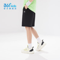 361°童装男女童梭织五分裤夏季小中大童运动裤男童短裤 经典黑1702 120cm