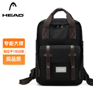 海德 背包女大容量双肩包男15.6英寸笔记本电脑包学生书包 黑色