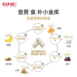 GNC健安喜 男士多种复合维生素矿物质缓释片 120粒