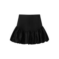 小熊夏季高腰小黑裙学院风甜美蝴蝶结半身裙