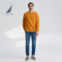 诺帝卡（NAUTICA）男女款多色纯棉套头圆领卫衣KO1311 姜黄色8RM(213) 2XL
