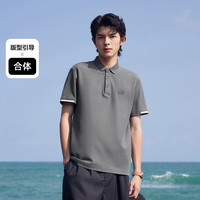 太平鸟男装奥莱夏刺绣polo衫短袖撞色袖口设计翻领短袖polo M 黑色(合体)