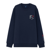 诺帝卡(NAUTICA)【商场同款】男装春夏款书法印花情侣款中性红色圆领卫衣KO3102