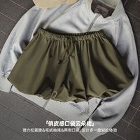 马登 MADEN女装 泡泡褶遮胯云朵花苞裙夏季松紧腰半身短裙抽绳工装灯笼a字裙 宽松版型,建议拍小一码