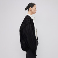 LESS春秋简约休闲肌理感针织开衫女立体条纹短款薄外套2N8311180
