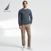 诺帝卡（NAUTICA） 男装春夏款亲肤舒适羊毛圆领毛衣男SO3302-N 深花灰0FD S