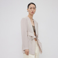 LESS【精工系列】春秋简约通勤西装女气质休闲西服外套2N8710450 058/绿灰白 L